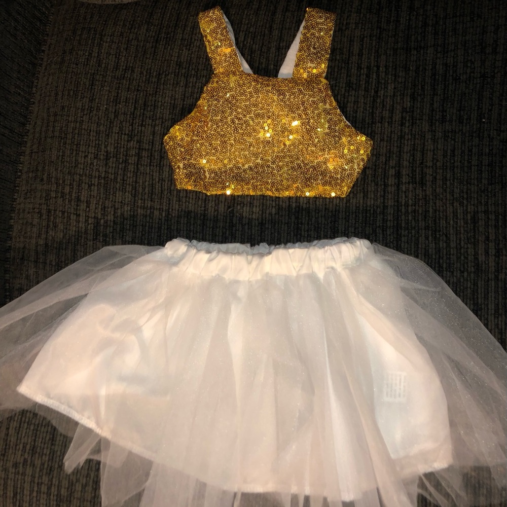 6-9 month Gold and White party dress